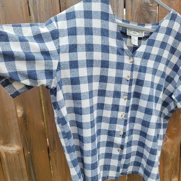 Silk Exchange Plus Women's Short Sleeve Button Up Plaid 100% Silk Shirt Size 24W - Picture 3 of 6
